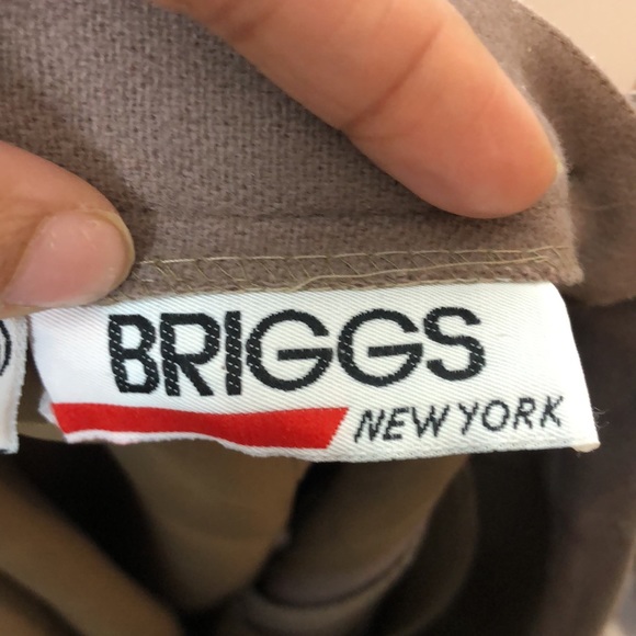 VINTAGE Briggs Women's Tan Back Slit Lined Skirt 100% Wool 14 PLUS SIZE - Picture 5 of 8